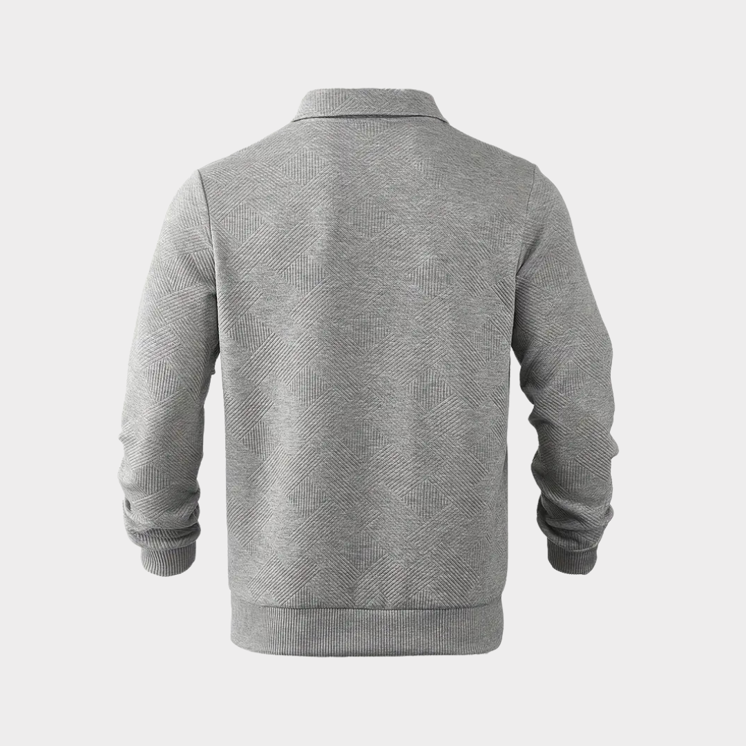 Herr pullover med halv dragkedja ledig skjorta
