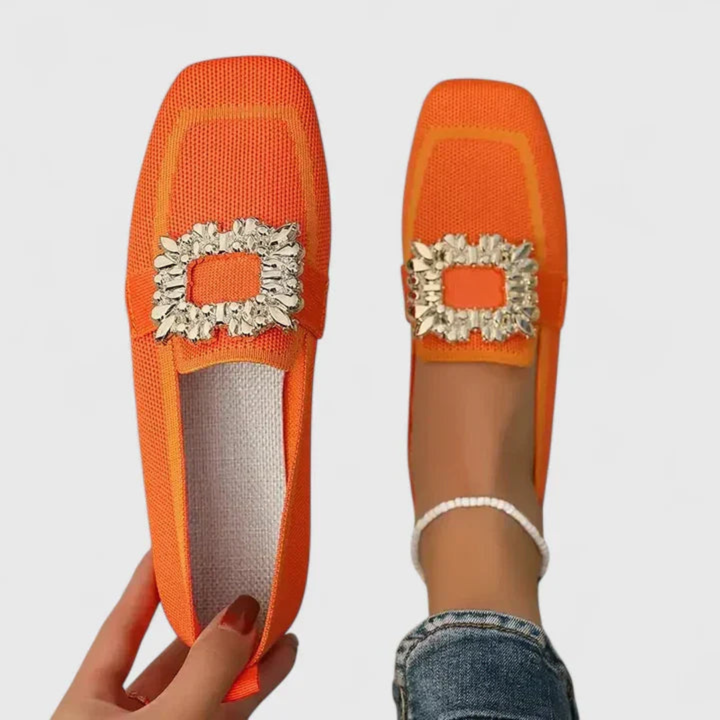 Dam kristall spänne slip-på loafer