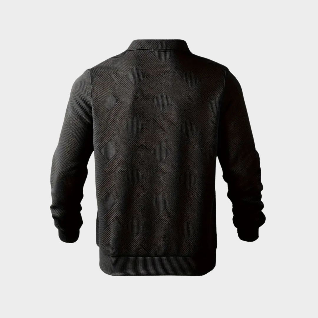 Herr pullover med halv dragkedja ledig skjorta
