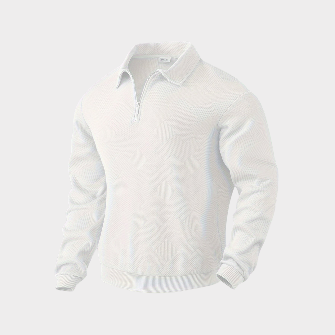 Herr pullover med halv dragkedja ledig skjorta
