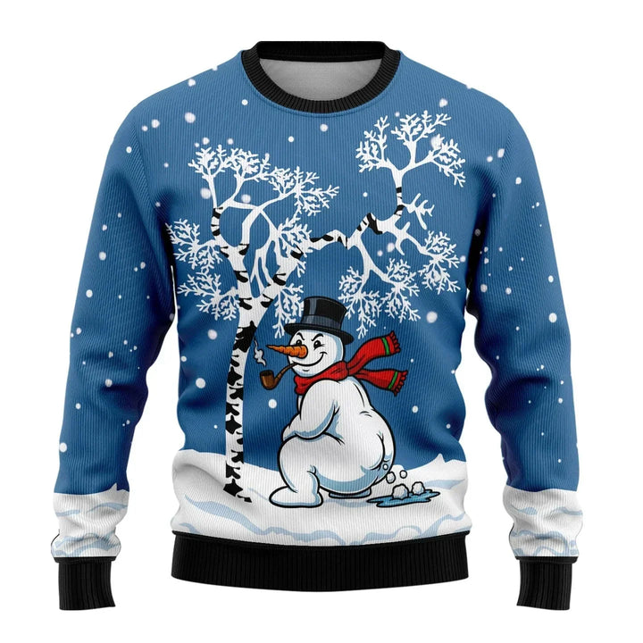 Herr jul tröja med snögubbe tryck
