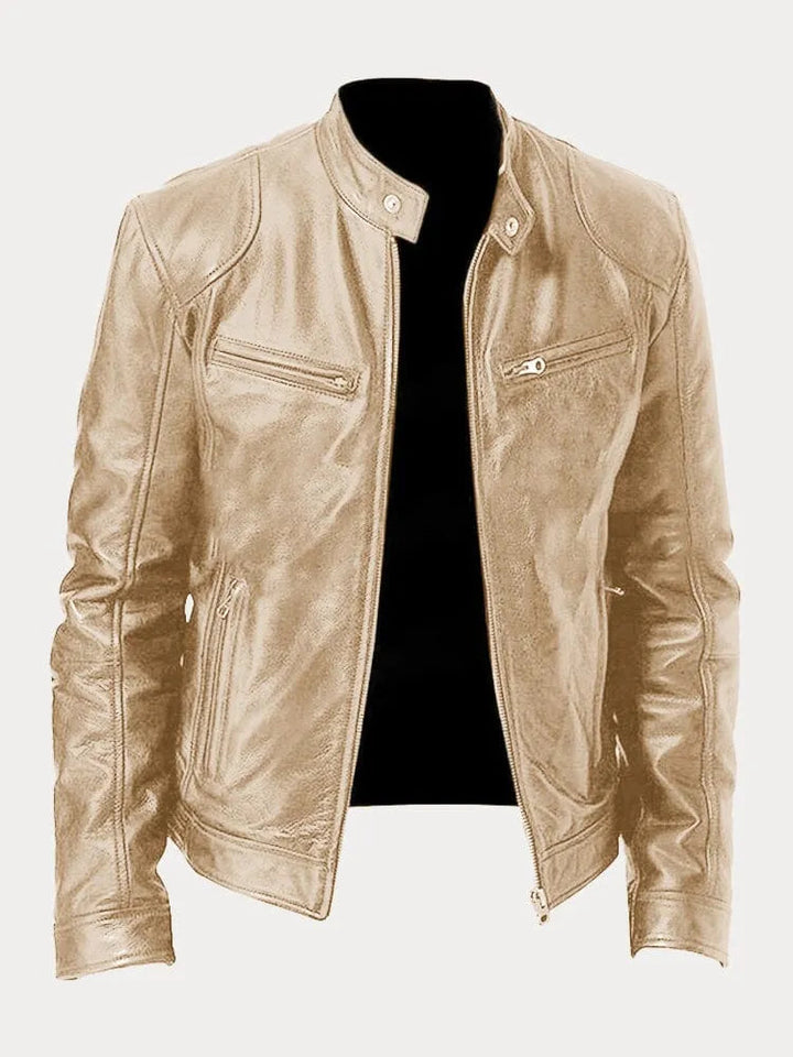 Dam stilren streetwear moto läderjacka