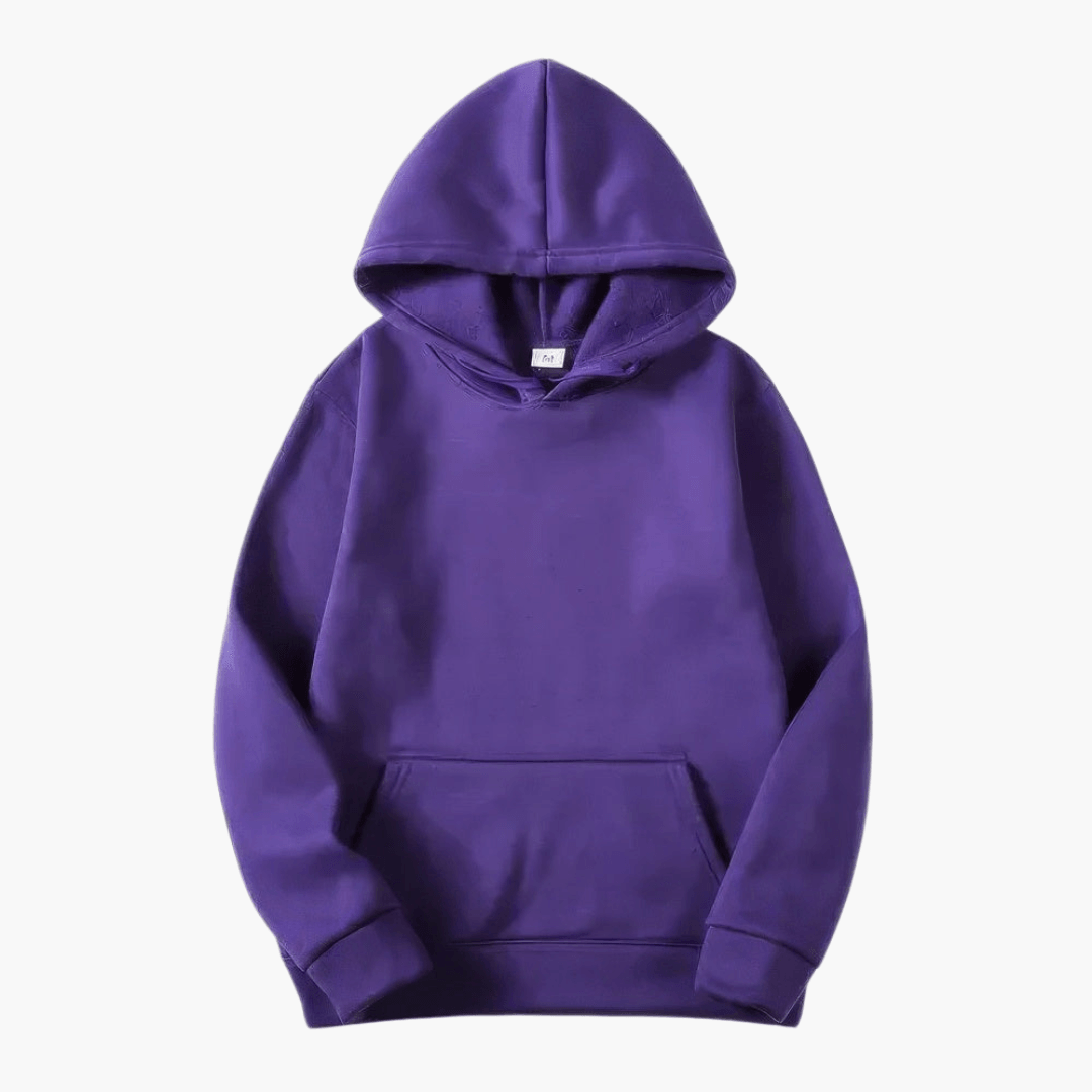 Herr klassisk pullover huvtröja i ledig stil