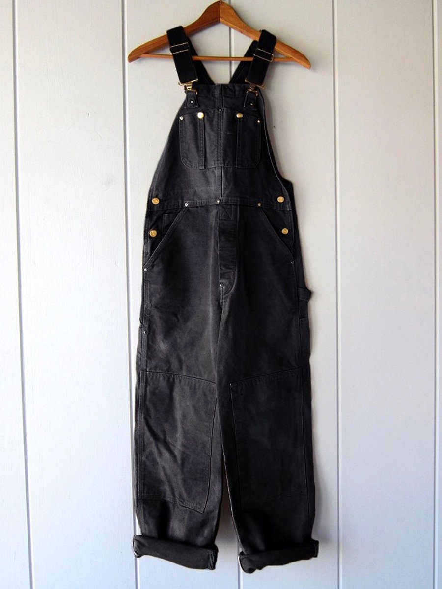 Dam bomull jumpsuit med justerbara axelband, lös passform