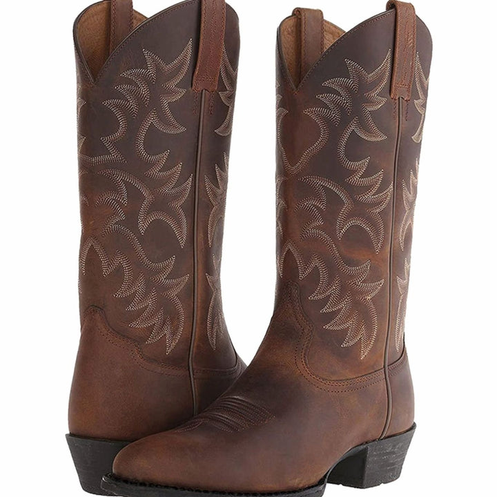 Dam cowboystövlar klassisk stövlar med western broderi