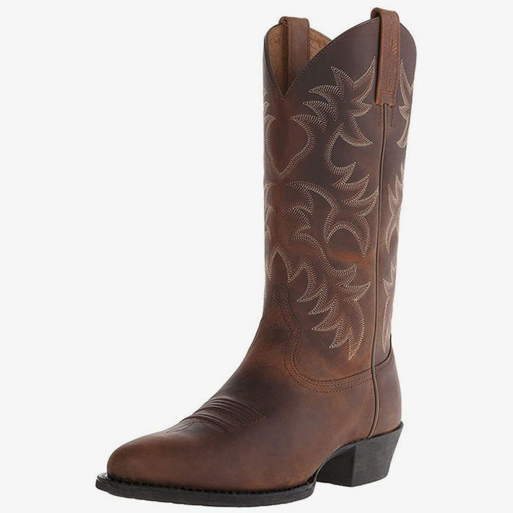 Dam cowboystövlar klassisk stövlar med western broderi