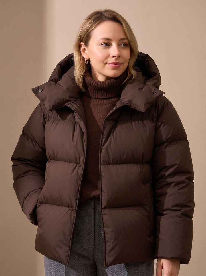 Dam oversize dun jacka vinterkappa med huva