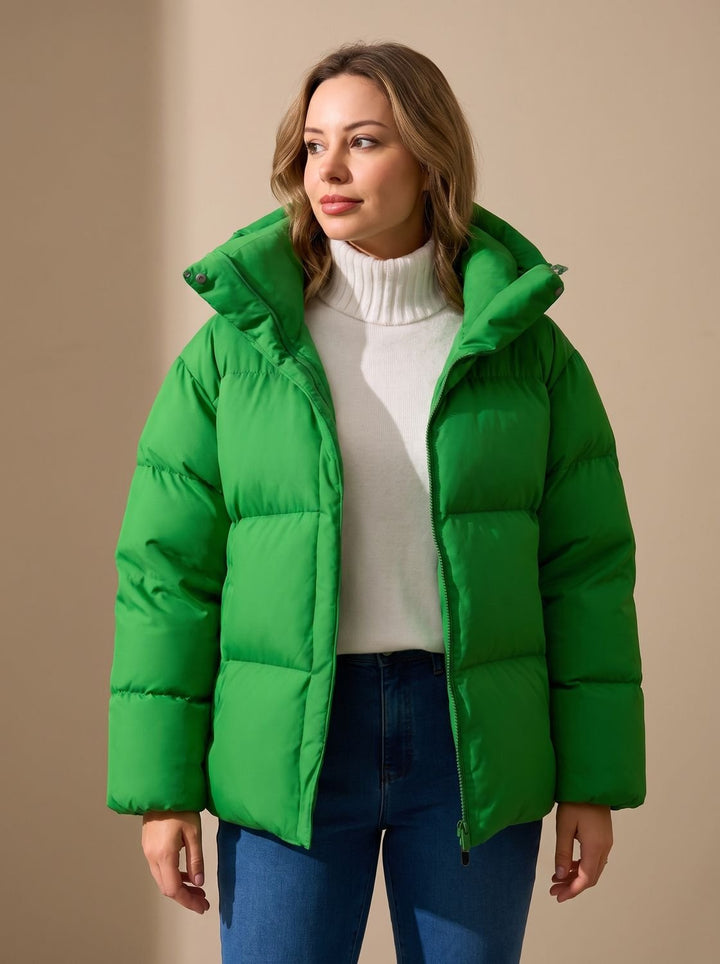 Dam oversize dun jacka vinterkappa med huva