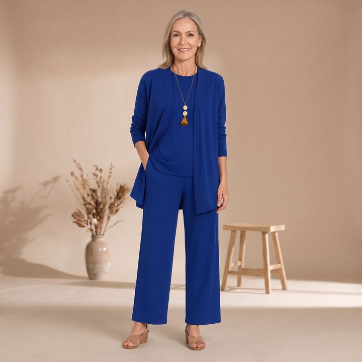 Dam tredelad byxdress set vida ben byxor kofta topp