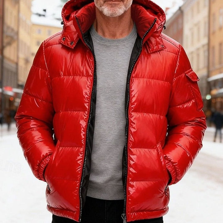 Dam quiltad vinter dunlook-jacka med huva och dragkedja