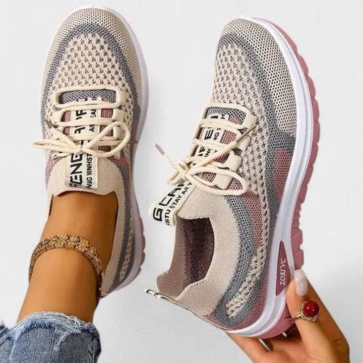 Dam ortopedisk med snörning sneakers lätt mesh löpning skor