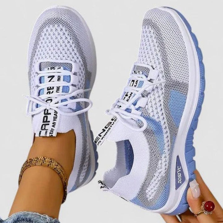 Dam ortopedisk med snörning sneakers lätt mesh löpning skor
