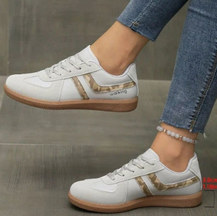 Dam ortopedisk sneakers med vid tå box och snörning