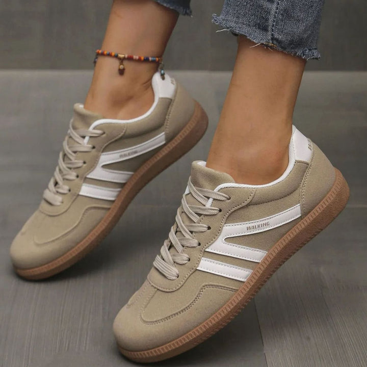 Dam ortopedisk sneakers med vid tå box och snörning