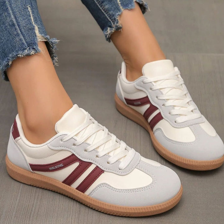 Dam ortopedisk sneakers med vid tå box och snörning