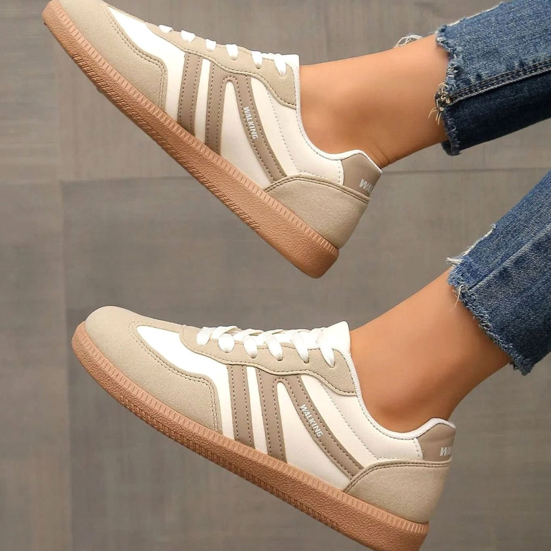 Dam ortopedisk sneakers med vid tå box och snörning