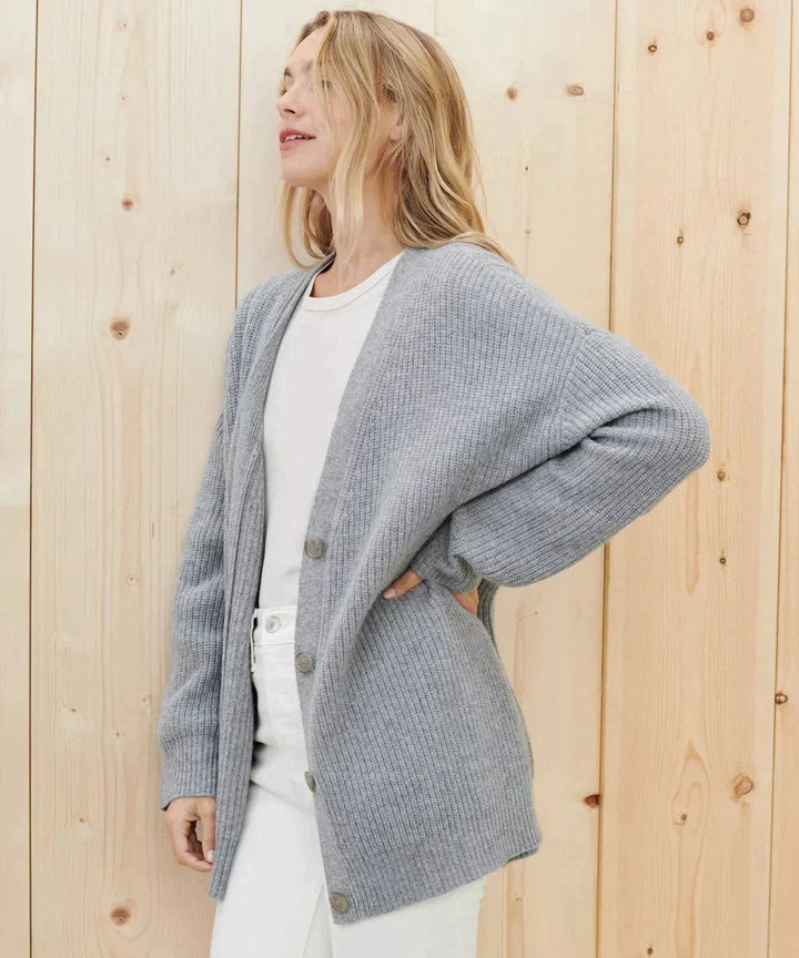 Dam oversize kashmir V-ringning kofta