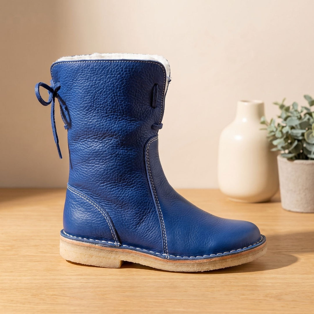 Dam vattentät vinterboots mid-vad fleece fodrad