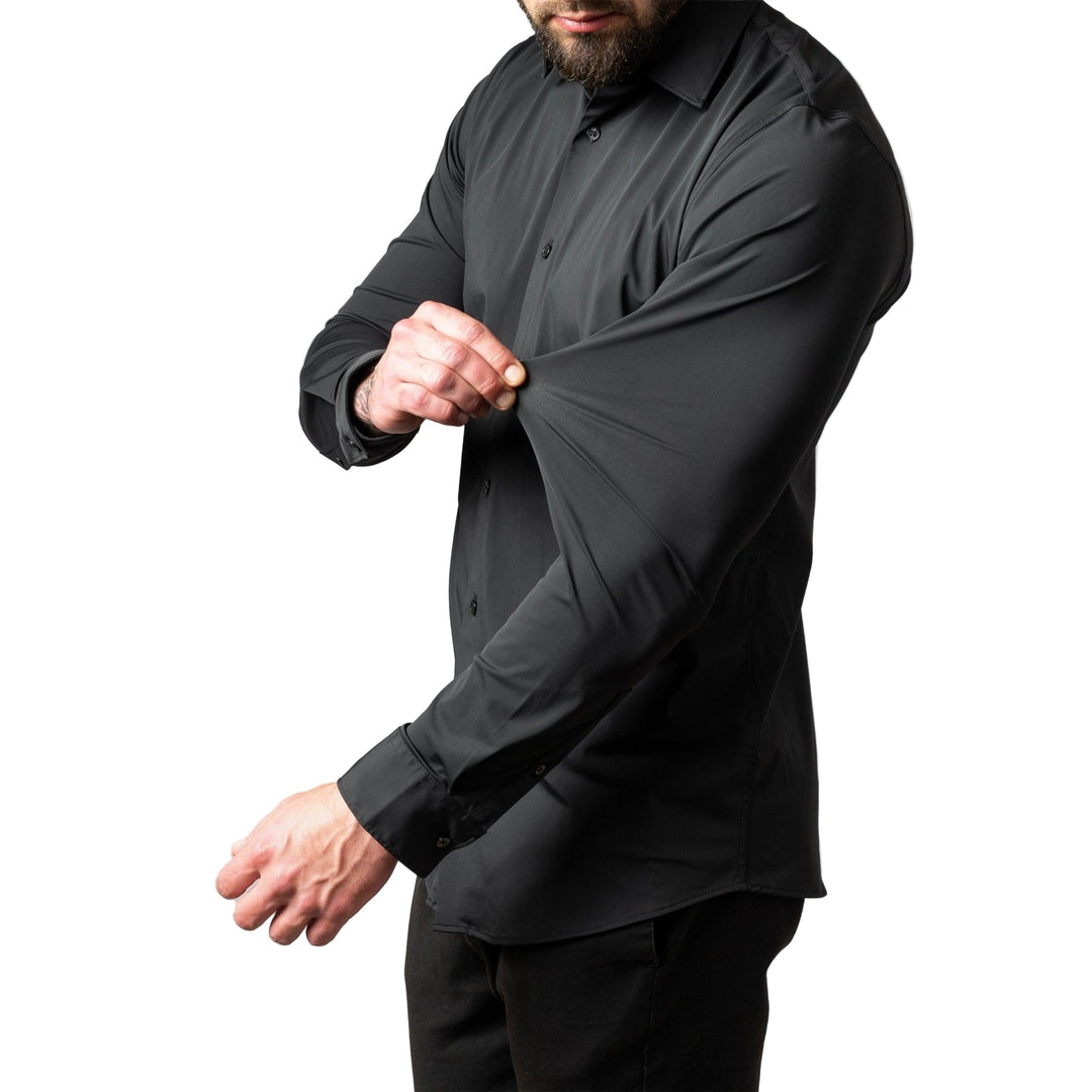 Herr strykfri skjorta med stretch för jobb och fritid