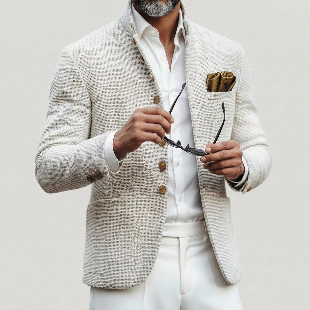 Elegant skräddad herr kofta med knappslå