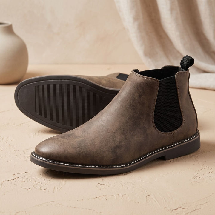 Herr chelseaboots hel narvläder slip-på ankelboots