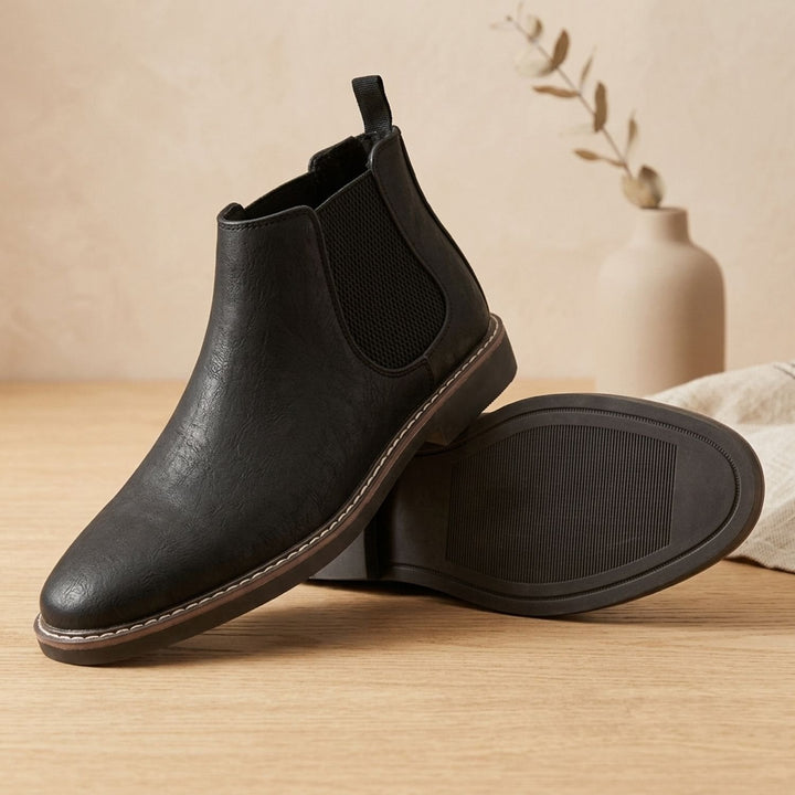 Herr chelseaboots hel narvläder slip-på ankelboots