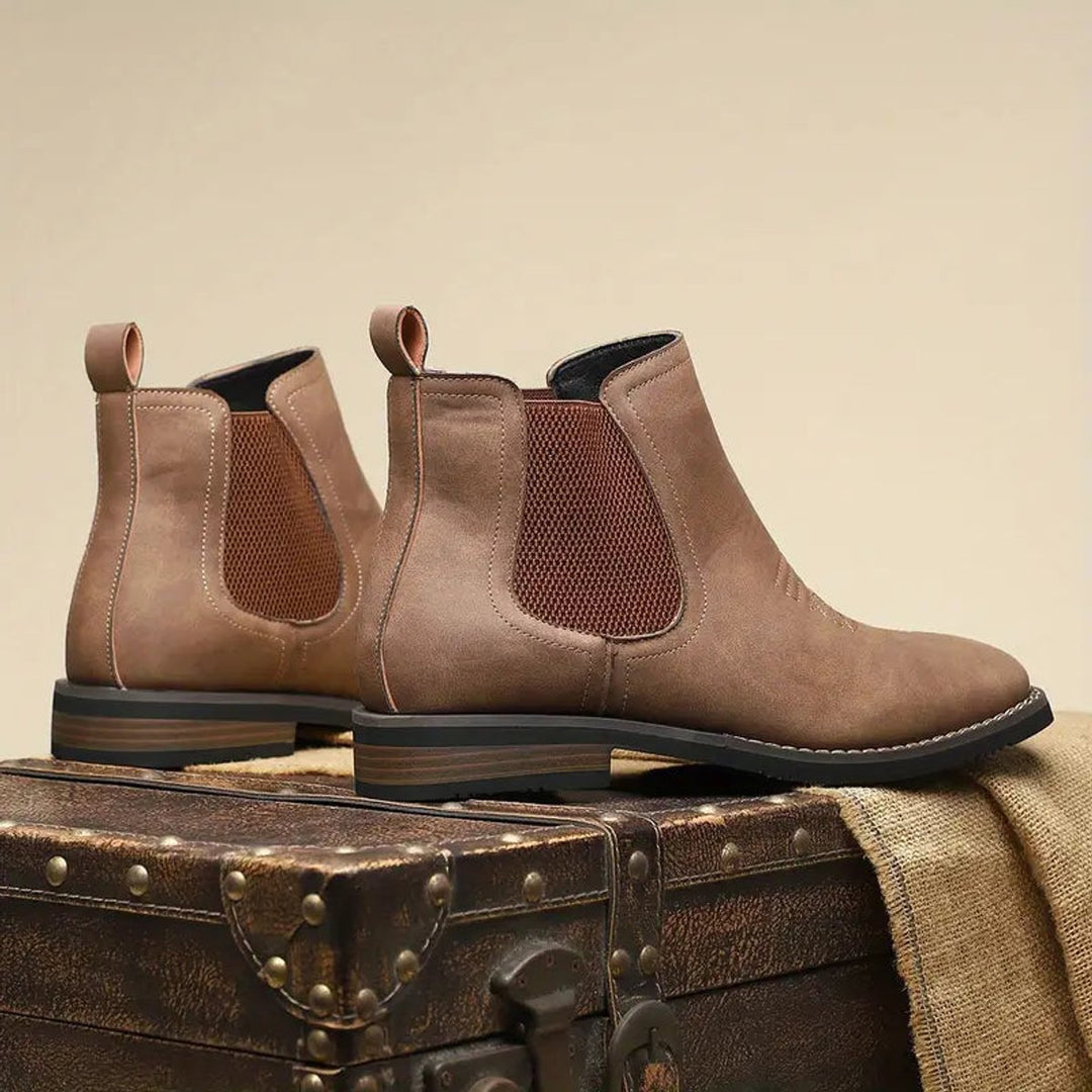 Herr chelseaboots slip-på ankelboots konstläder