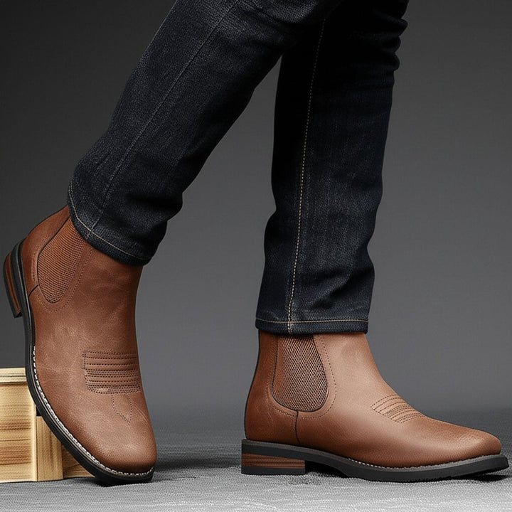Herr chelseaboots slip-på ankelboots konstläder