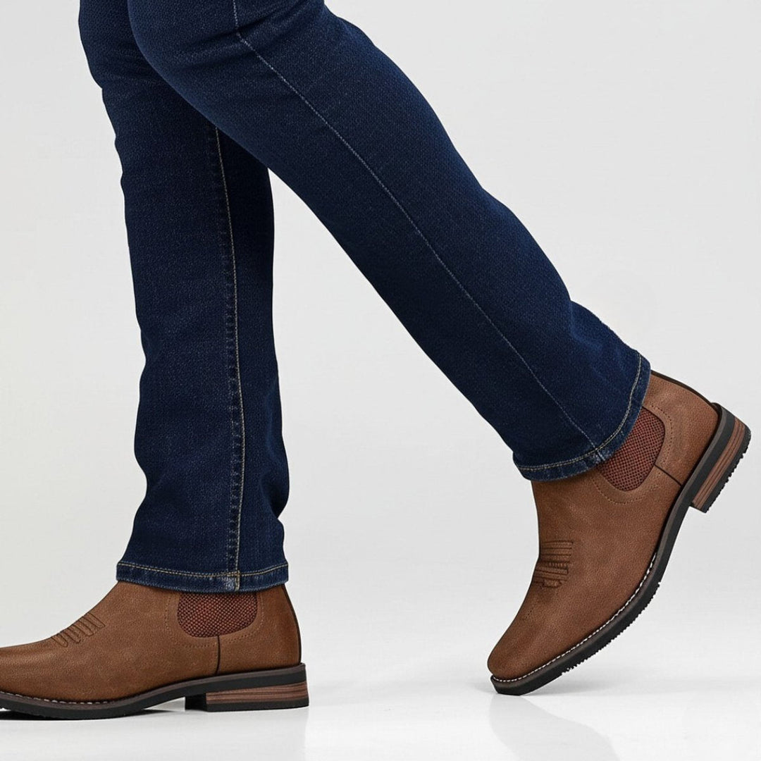 Herr chelseaboots slip-på ankelboots konstläder
