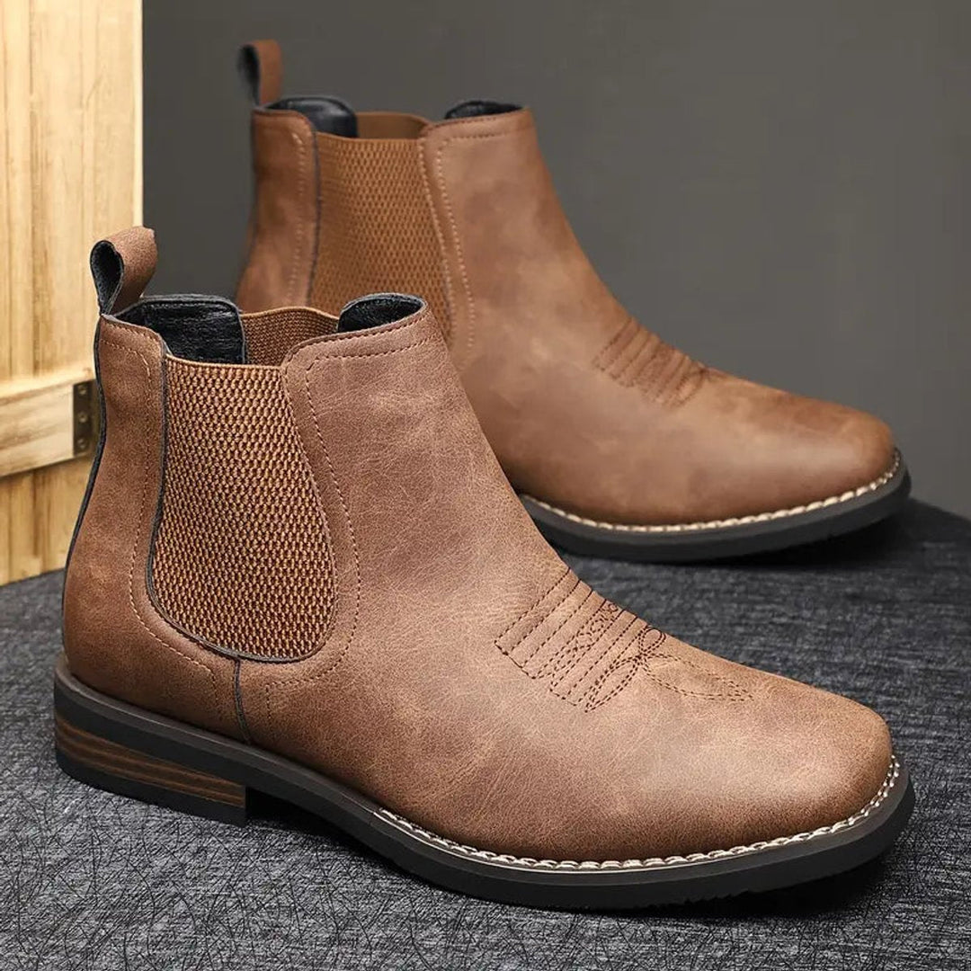 Herr chelseaboots slip-på ankelboots konstläder