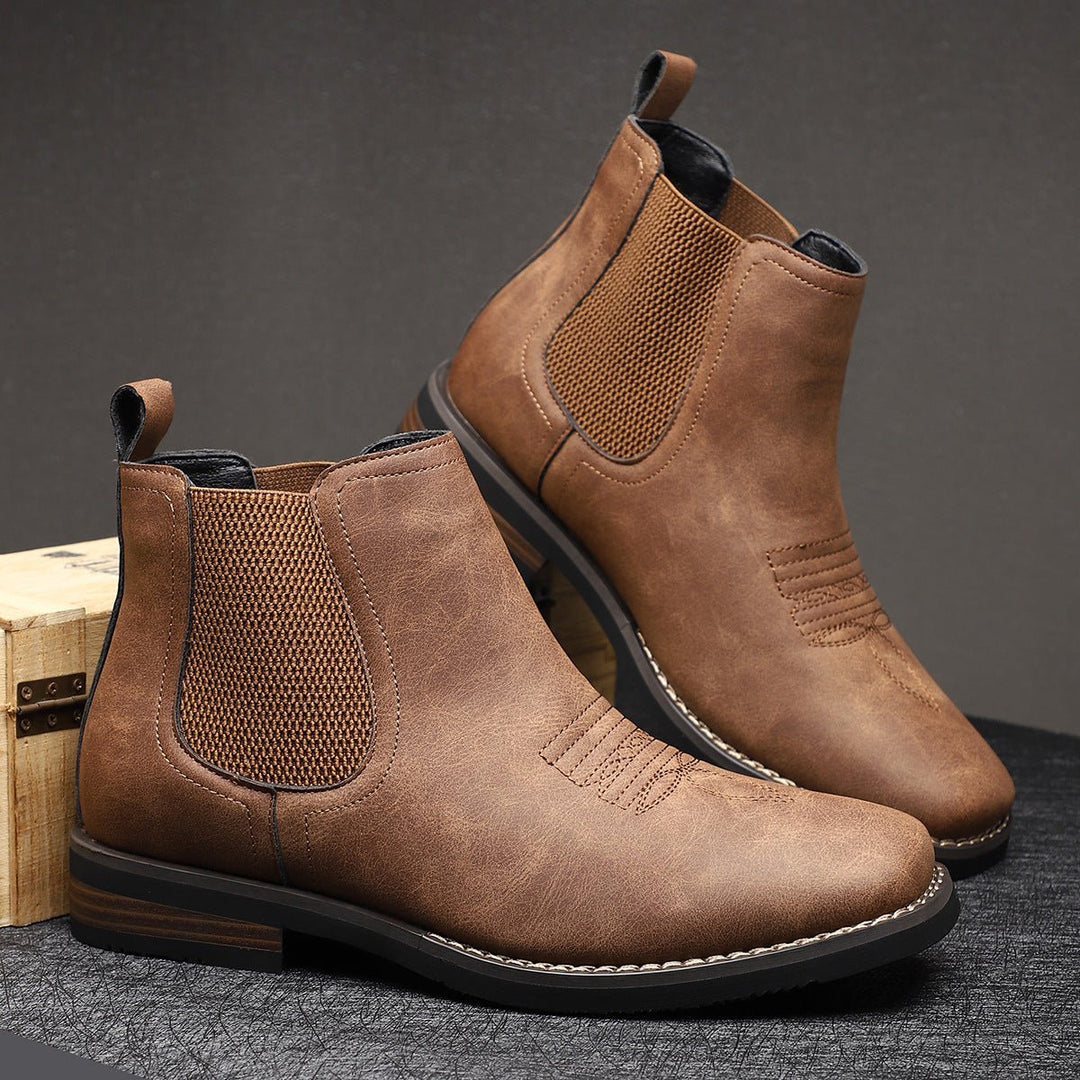 Herr chelseaboots slip-på ankelboots konstläder