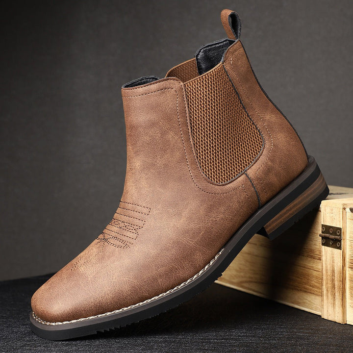 Herr chelseaboots slip-på ankelboots konstläder
