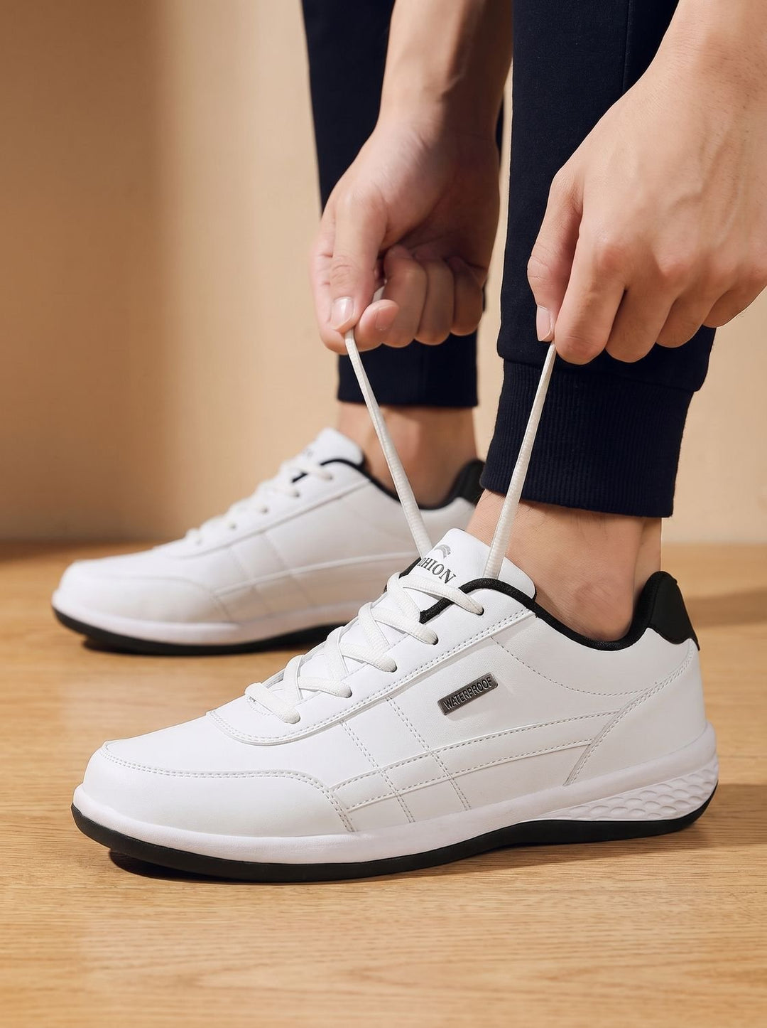 Herr ortopedisk vattentät med snörning skor halksäker sneakers