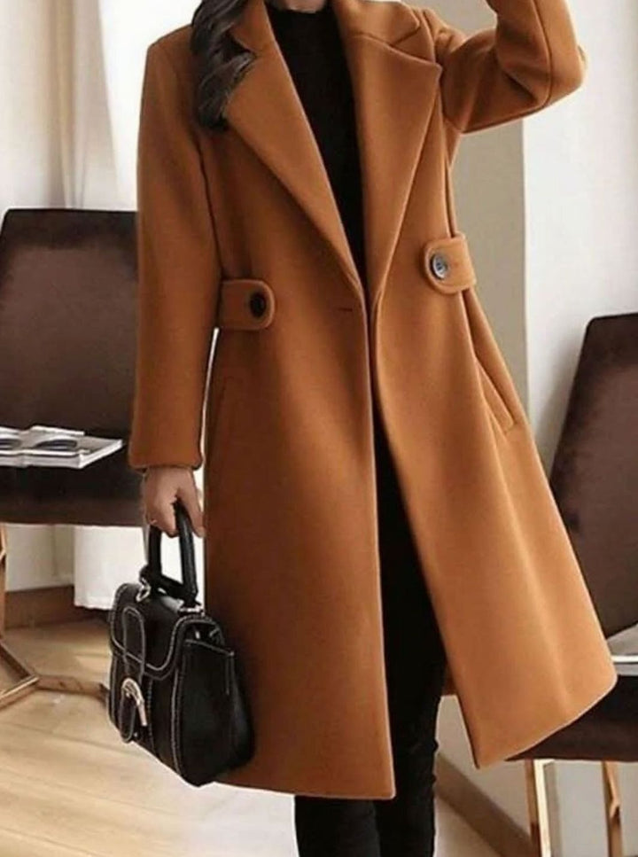 Dam kappa klassisk ull trenchcoat lång elegant vinterkappa